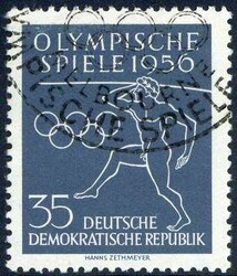 35 Pf. Olympische Sommerspiele 1956, mit Wz2YI., mit ESST, mit ...