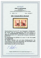 20 Pf. auf 24 Pf. Fünfjahrplan 1954, in Type I., im Offset-Druck, ...