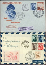 Ballonpost: 1949 - 1956, Partie von ca. 30 frühen Ballonpost-Belegen ...