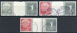 8 Pf. + Z + 1 Pf. sowie 20 Pf. + Z + 1 Pf. Heuss 1956, jew. mit ...