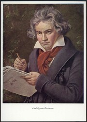 die Einzelmarken aus dem Beethoven-Block und der Block selbst 1959, ...