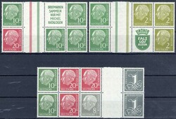 Heuss 1955, dabei die WZ7/8., WZ13/14. und WZ15/16b., jew. in ...