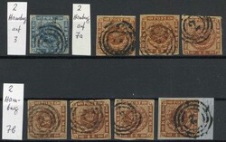 Ringnummernstpl. '2' (Hamburg - Dänisches Postamt) auf acht ...