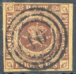 Ringnummernstpl. '10' (Burg) zum einen ideal auf Dänemark-Nr. 1. ...