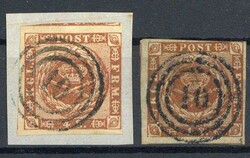 Ringnummernstpl. '10' (Burg) zum einen ideal auf Dänemark-Nr. 1. ...