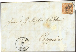 Ringnummernstpl. '79' (Wyck), Dänemark-Nr. 7a. auf Brief 1858 nach ...