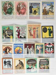 Bekleidung/Schuhe: Partie von rund 290 alten Werbemarken, zumeist aus ...