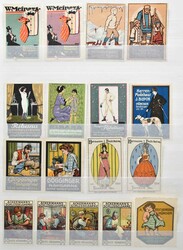 Bekleidung/Schuhe: Partie von rund 290 alten Werbemarken, zumeist aus ...