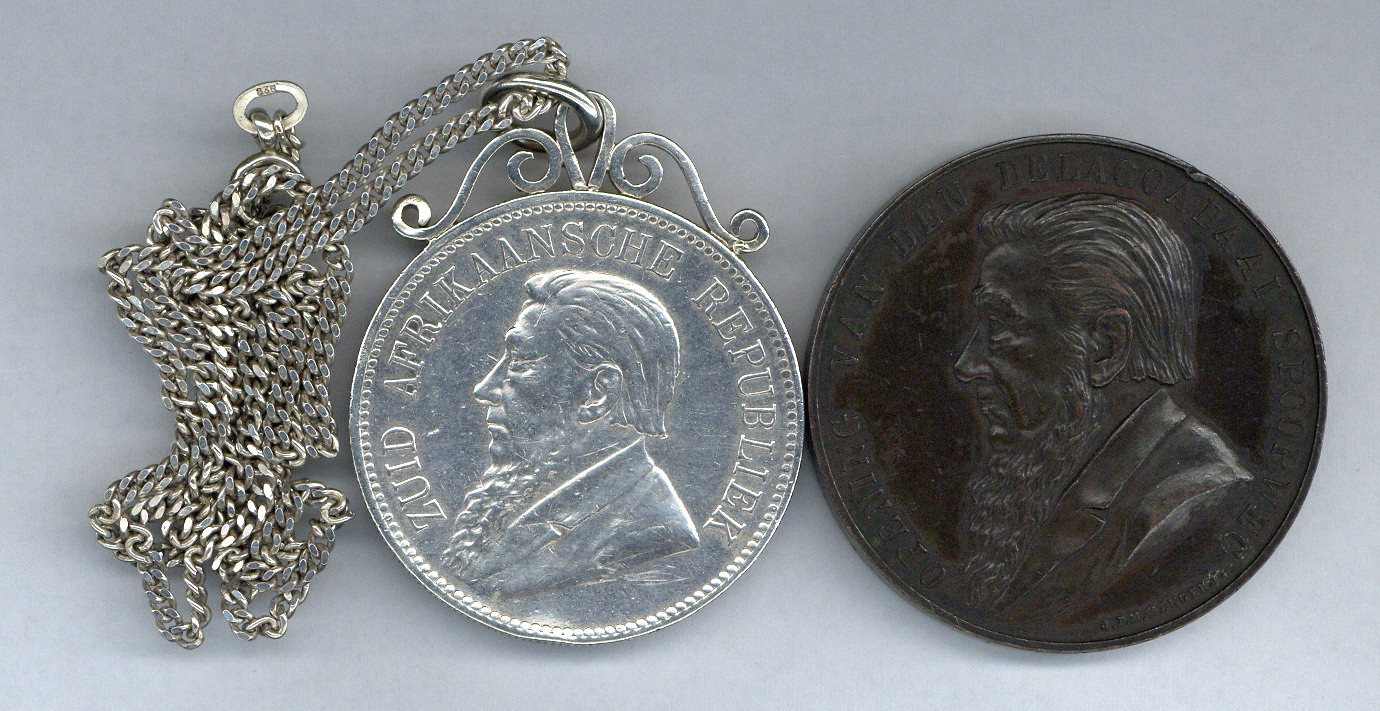 Südafrika: 5 Sh. Paulus Krüger 1892 (eine Wagendeichsel), mit ...