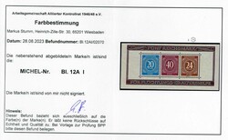 Briefmarkenausstellung-Block 1946, gezähnt, mit sehr seltener Abart ...