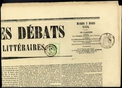 2 Kr. Zeitungsstempelmarke 1853, sauber auf vollständiger Zeitung in ...