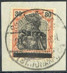 30 Pf. Germania mit Aufdruck 1920, in Type yIII., ideal gest. auf ...