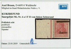 2 Pf. und 10 Pf. Germania mit Aufdruck 1920, jew. mit verschobenem ...