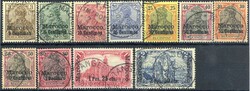 3 C. auf 3 Pf. bis 2 P. 50 C. auf 2 Mark in Type I., dazu 3 P. 75 C. ...