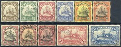 Freimarken Schiffszeichnung 1901, oWz., bedarfsgest., die Mi.-Nrn. ...