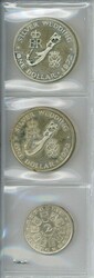 Bermuda: 1972, Silberhochzeits-Dollar Königin Elisabeth (2), dazu ...