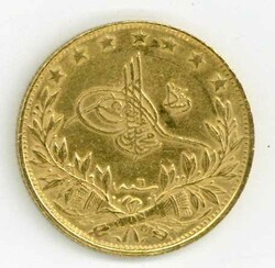 Türkei: AH 1327/6, 100 K. Muhammad V., kl. Kratzer, vzAutomatically ...