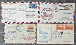 Erstflugpost: Partie von ca. 500 vers. Belegen ab ca. 1950 bis in die ...