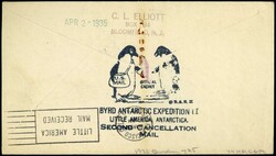 Byrd Antarctic Expedition II. 1935, Block 4. auf Brief mit ...