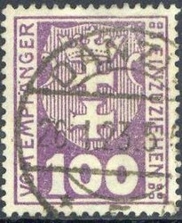 100 Pf. Portomarke 1923, sauber zeitgerecht mit Vollstpl., mit ...