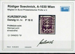 500 Pf. Portomarke 1923, mit Wz3X., sauber zeitgerecht gest., mit ...