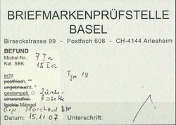 5 Rp. Rayon I. 1850, in Type I., in a.-Farbe, mit schwarzer, ...