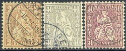 Freimarken Sitzende Helvetia 1862/1881, auf weißem Papier, mit ...
