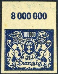 100 Tsd. Mark Großes Staatswappen 1923, als Probedruck in graublau, ...