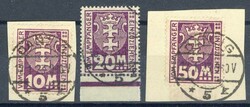 10 Mark bis 50 Mark Portomarken 1923, jew. mit Wz3Y., mit idealen ...