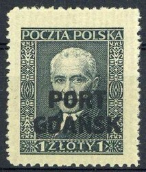 Polnische Freimarke mit Aufdruck 1929, in Type x., tadellos ...