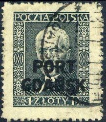 Polnische Freimarke mit Aufdruck 1929, in Type y., sauber gest., gepr ...