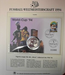 Fußball WM 1994: die offizielle Briefmarken-Slg. mit Einzelmarken, ...