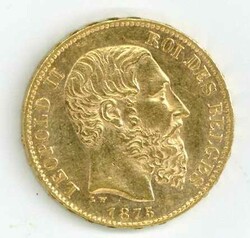 Belgien: 1875, 20 Fr. Leopold II., gutes ss.Automatically generated ...