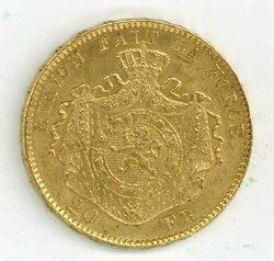 Belgien: 1877, 20 Fr. Leopold II., kl. Rf., ss.Automatically ...