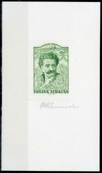 Probedruck: Johann Strauß Sohn 1922, im Format 62 x 106 mm, in ...
