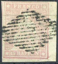 20 Rp. Strubel 1854 der ersten Berner Druckperiode, auf mittelstarkem ...