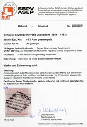 20 Rp. Strubel 1854 der ersten Berner Druckperiode, auf mittelstarkem ...