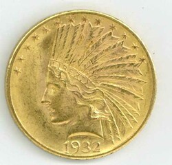 USA: 1932, 10 Dollar Indianerkopf, winz. Kratzer, vz.Automatically ...