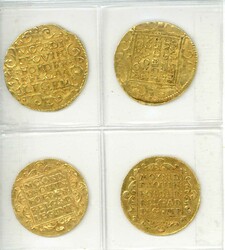 Niederlande: 1596 - 1805, Lot von vier Ritter-Dukaten der Jahrgänge ...