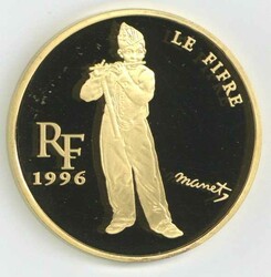 Frankreich: 1996, 100 Fr. Der Pfeifer, gekapselt, mit Zertifikat im ...