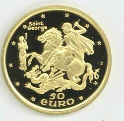 Isle of Man: 1998, 50 Euro Drachentöter, gekapselt, PP.Automatically ...