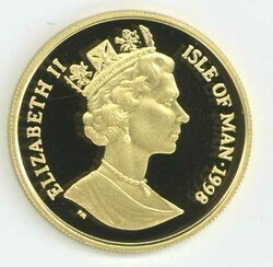 Isle of Man: 1998, 50 Euro Drachentöter, gekapselt, PP.Automatically ...