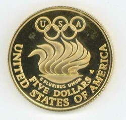 USA: 1988, 5 Dollar Olympische Spiele (KM 223.), gekapselt, PP ...