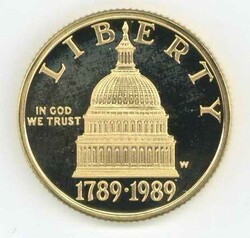 USA: 1989, 5 Dollar Kongress (KM 226.), gekapselt, PP.Automatically ...