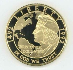 USA: 1992, 5 Dollar Kolumbus (KM 239.), gekapselt, PP.Automatically ...