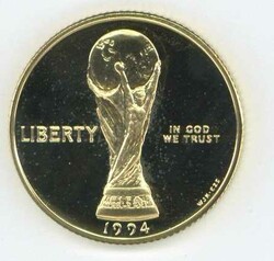 USA: 1994, 5 Dollar Fußball-Weltmeisterschaft (KM 248.), gekapselt, ...