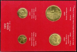 Malta: 1972, Gold-Set mit vier Münzen zu 5 M£, 10 M£ , 20 M£ und ...