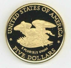 USA: 1995, 5 Dollar Bürgerkrieg (KM 256.), gekapselt, PP ...