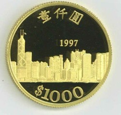 Hongkong: 1997, 1000 Dollar Rückkehr Hongkongs, gekapselt im entspr. ...