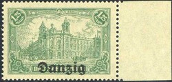 1,25 Mark Aufdruckmarke 1920, in b.-Farbe, mit rechtem Seitenrand, ...
